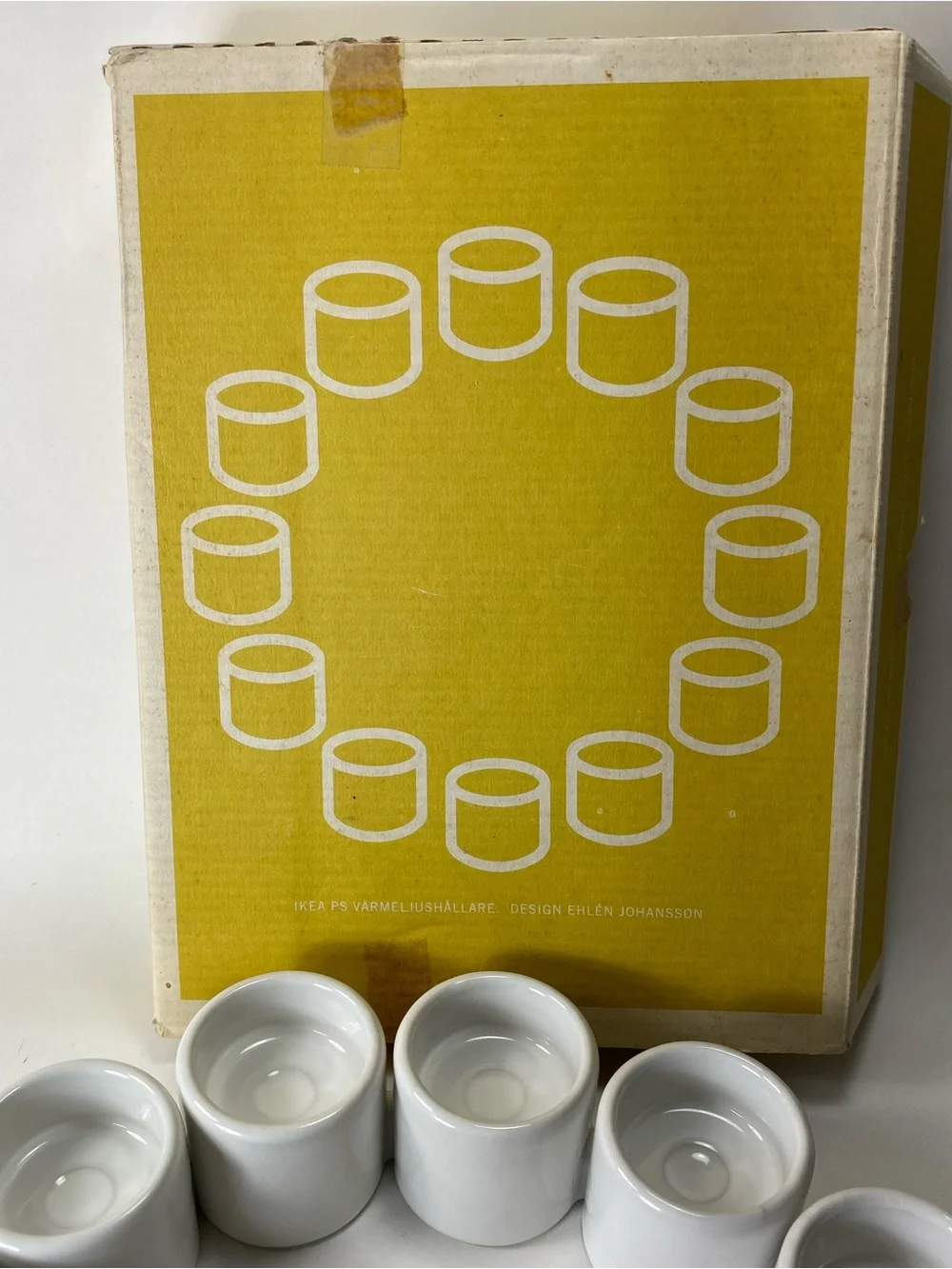 Vintage IKEA PS Tealight Holders by Ehlén Johansson Modular Scandinavian Ceramic